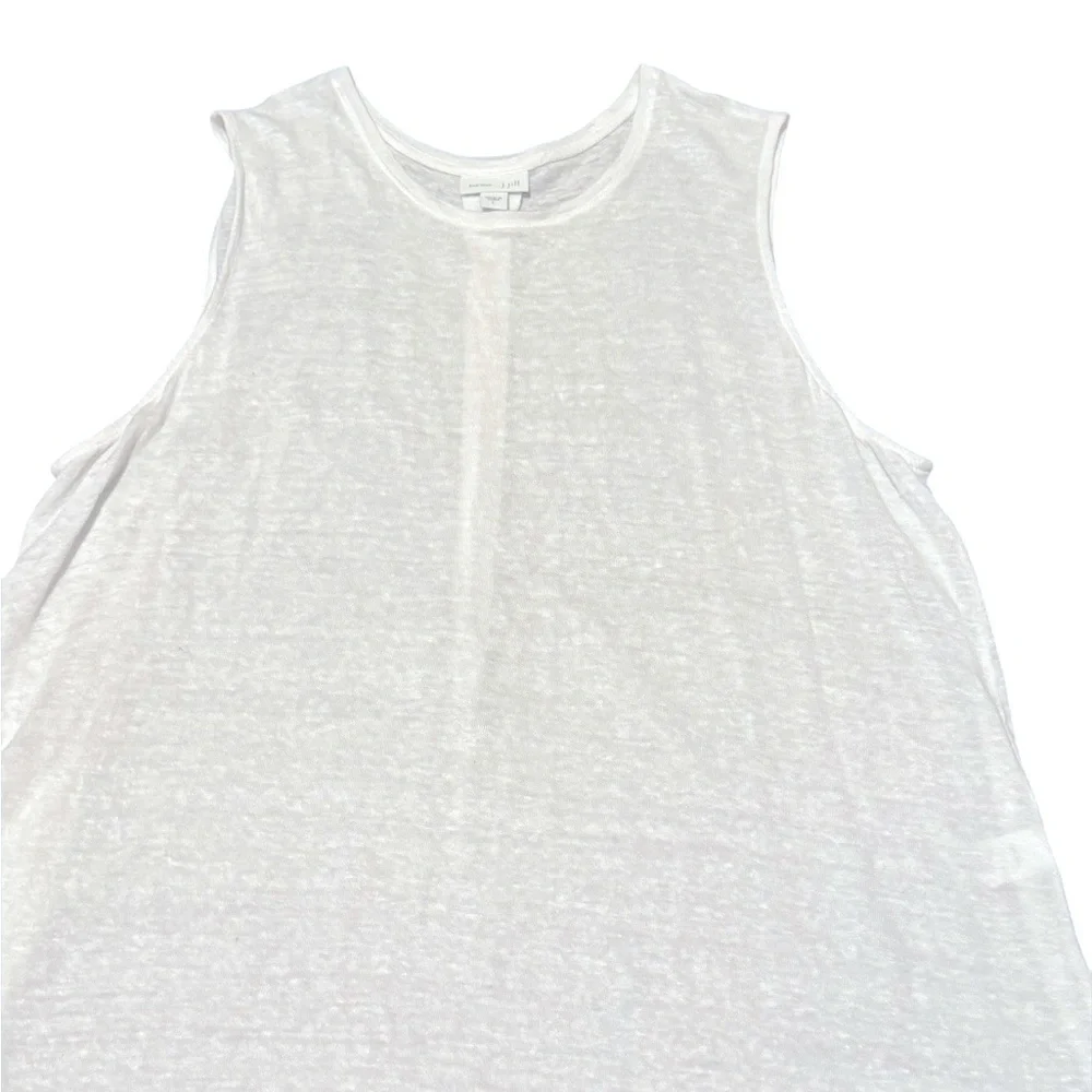 Women’s J.Jill Love Linen Sleeveless White Lightweight Top